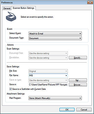 Scanning using the Operation Panel (Windows) - MG5320