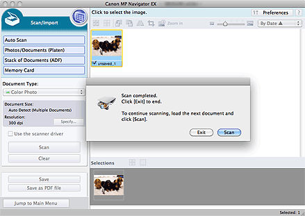 Scan using MP Navigator EX - MX892 (Mac)