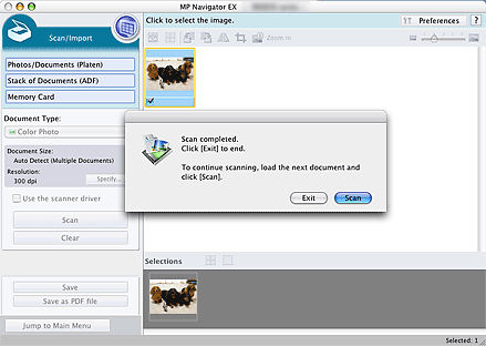 Scan using MP Navigator EX - MX320 (Mac OSX)