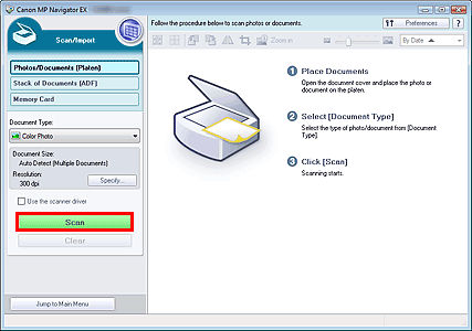 Scanning multiple documents at the same time - MX870