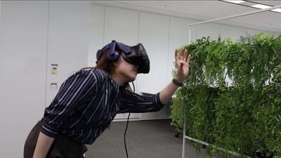 Person with MREAL Headset Reaching for Something Virtual