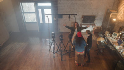 Multi-Camera Orchestration - People Setting up a Studio Recording
