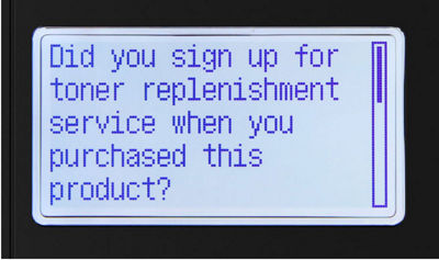 First confirmation screen