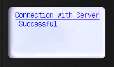 successful connection with server screen