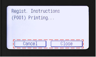 Registration instructions printing screen