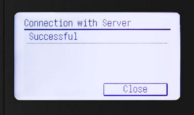 successful connection with server screen