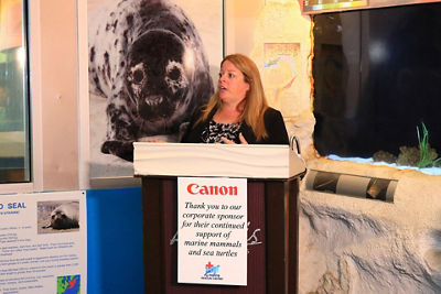 Danielle Perillo, director of administration and development, NYMRC, Speaking at the Book Launch Event