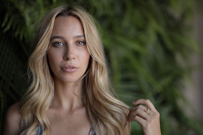 Off center portrait of a woman