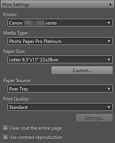 Print Studio Pro Print Settings Tab - Print Settings