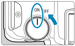 Turning on the power on the EOS RP