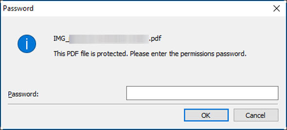 IJ Scan Utility (Windows) - Editing Password-Protected PDF Files - G620