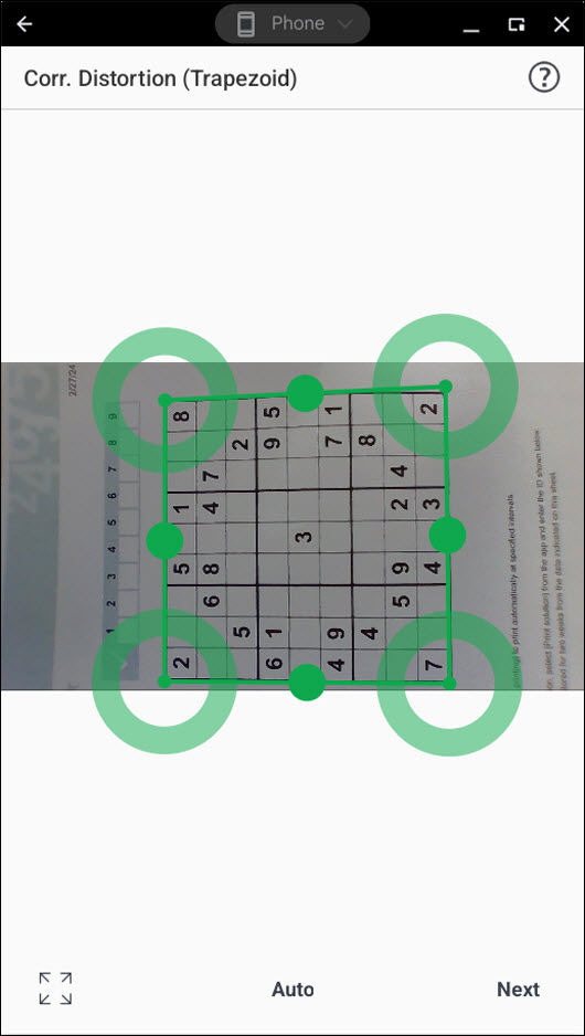 Drag a point in one of the corners of the frame, or drag one of the points in the middle of each side of the frame