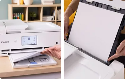 PIXMA TS9521Ca - Person Loading Paper into Tray