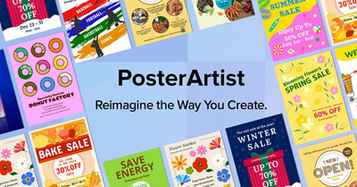 Online version of PosterArtist offers a new user interface and wide-ranging design options