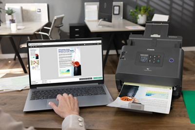 imageFORMULA DR-S250N - 3Q View Scan Output Shown on a Laptop