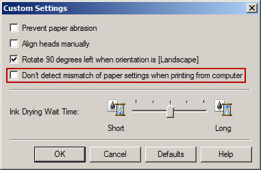 How to Toggle the Detect Paper Setting Mismatch Option (Windows)