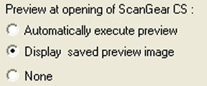 ScanGear Preferences (Preview Tab) - CanoScan 3200F