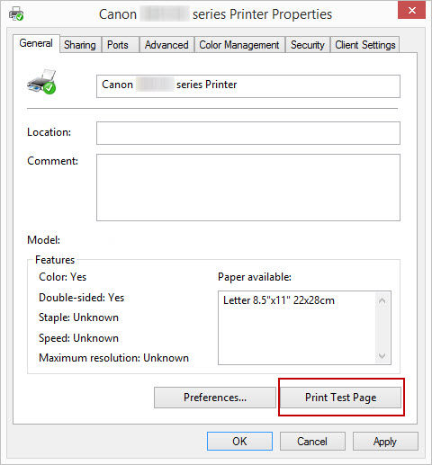 Print a Test Page for Your Printer - Windows