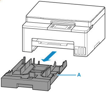 Illustration showing the cassette being removed from the printer