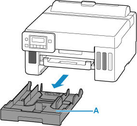 Pull out the cassette (A) from the printer
