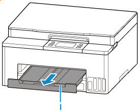Pull out the paper output tray (I)