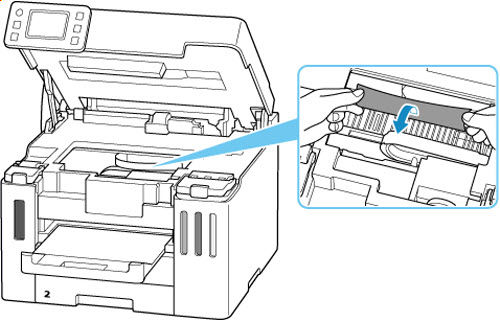 Remove Jammed Paper from Inside the Printer - GX5520X