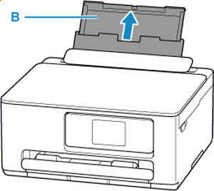 Pull straight up and fold back the paper support (B)