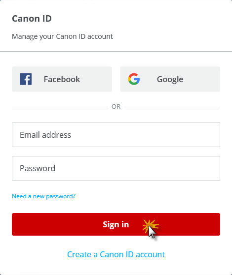 Canon ID Sign in.