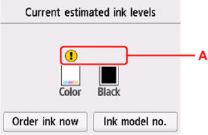 Check the Ink Status on the Touch Screen - TS7720