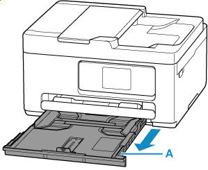 Remove the cassette (A) from the printer