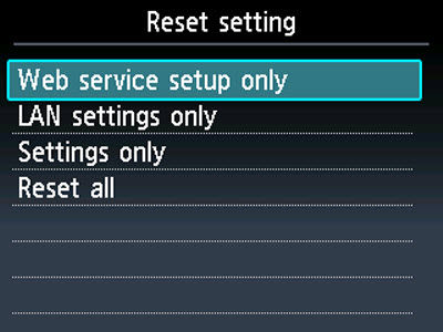 Reset the MG4120 to the default settings