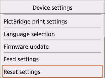 Reset Settings - TS5120