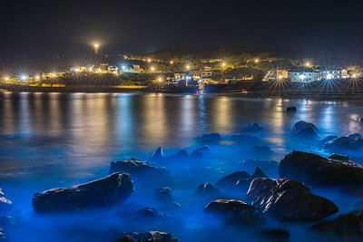 Picture of a Town at Night