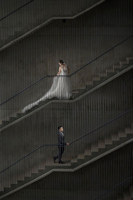 Picture of a Couple Climbing Stairs