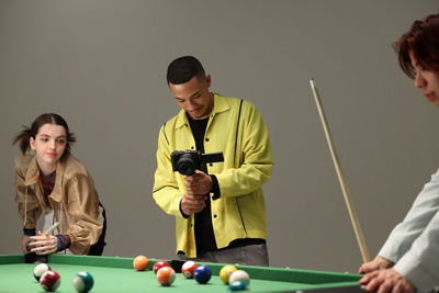 Person Recording People Playing Pool With RF-S14-30mm F4-6.3 IS STM PZ