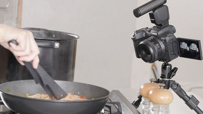 Person Recording Themselves Cooking