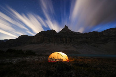 Tent in a Mountain Range
