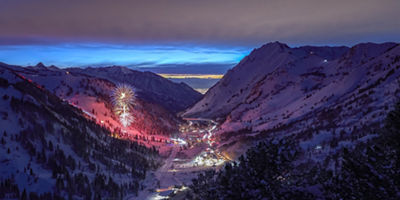 Village in Between Snowy Mountains