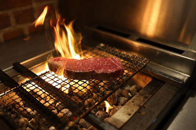 Steak Being Cooked on a Grill