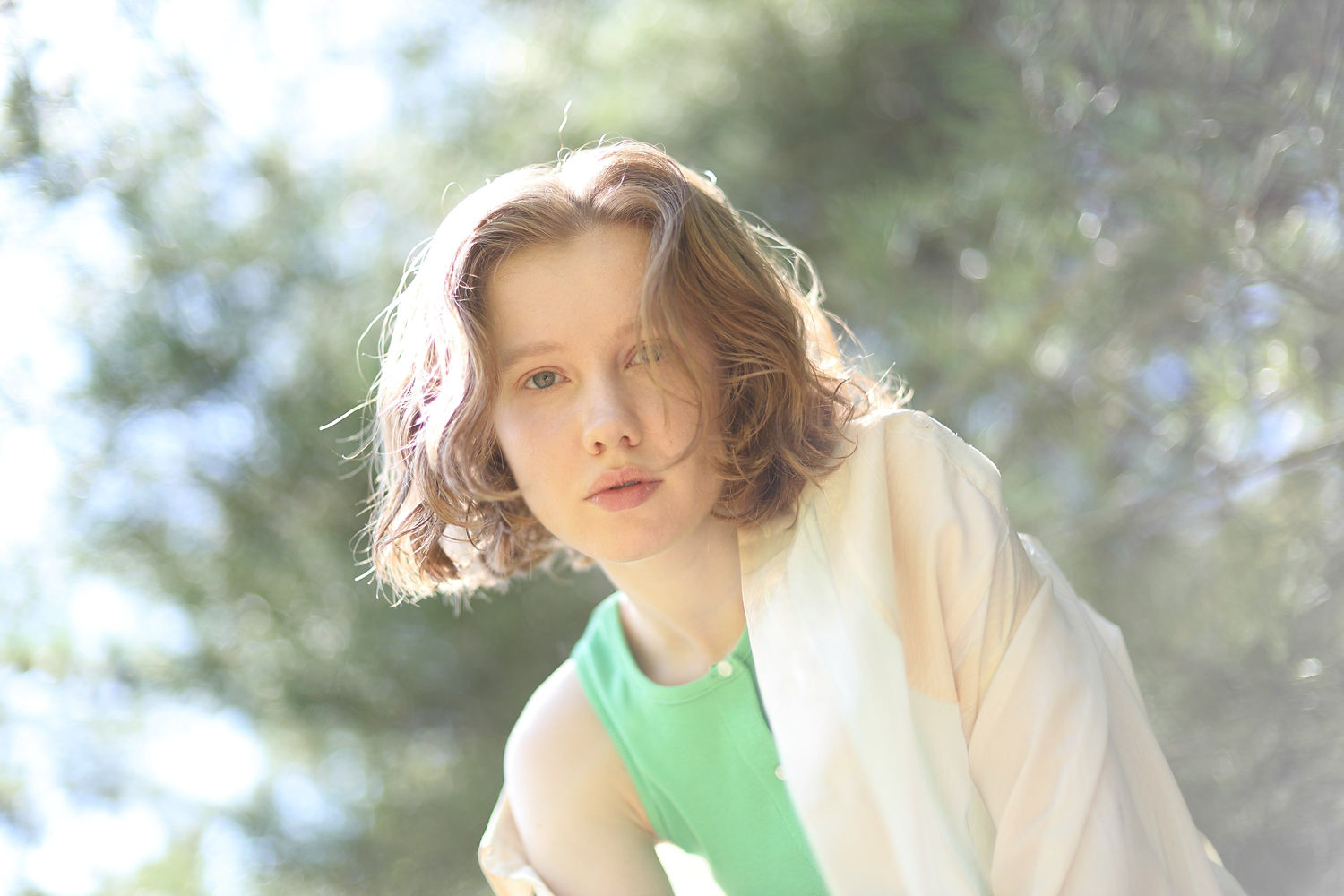 Model Posing Looking at the Camera