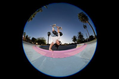 Fisheye View of Skateboarder