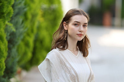 Person in a White Dress Standing