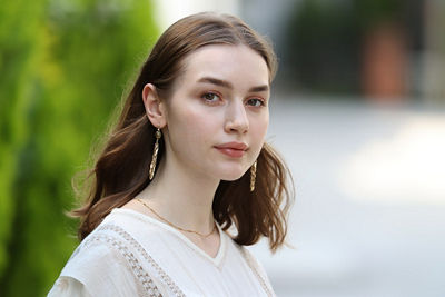 Person in a White Dress Standing