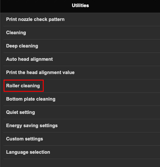 Cleaning the Paper Feed Roller from the Remote UI - iP8720