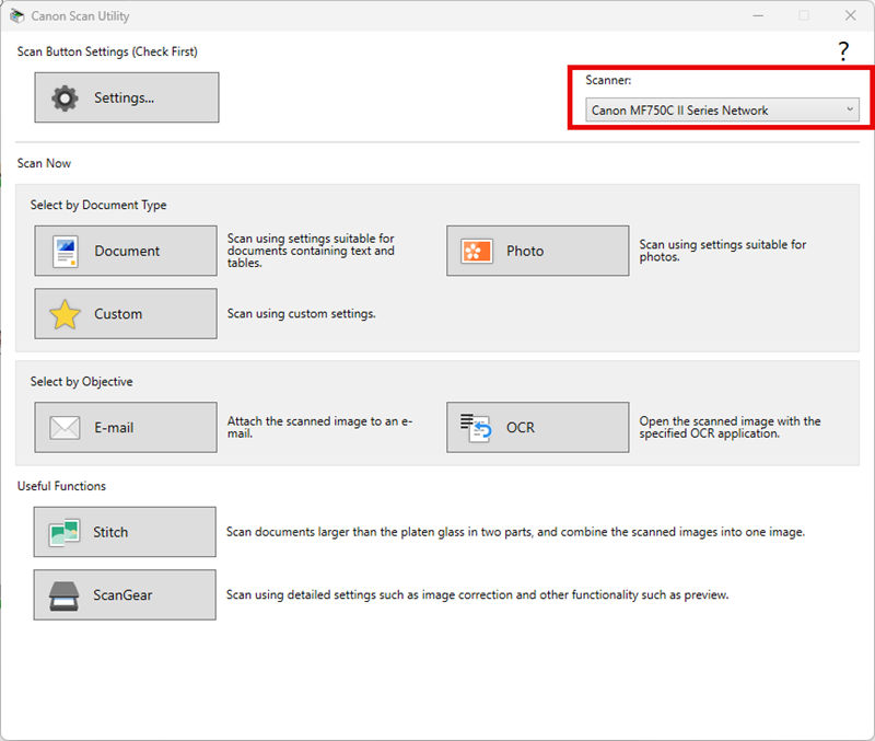 Scanning a Document (MF Scan Utility) - Windows 11