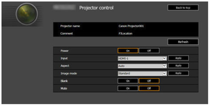 Controlling the Projector from a Computer REALis 4K6020Z / 4K5020Z