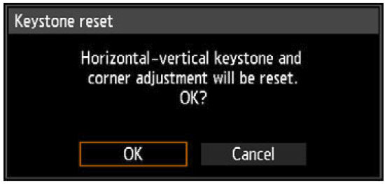 Resetting the Keystone Adjustment REALis 4K6020Z / 4K5020Z