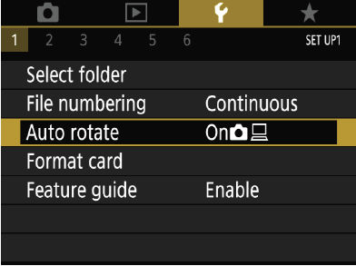 Configuring Auto Rotation of Vertical Images SX70 HS