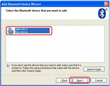How to connect a Canon Bluetooth printer to a computer?