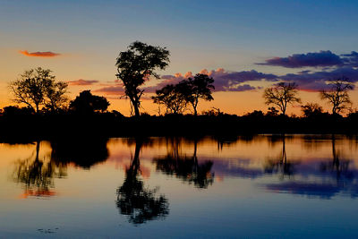 Sunset colors and clouds reflecting off the water